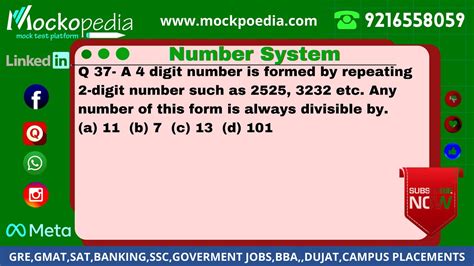 A 4digit number is formed by repeating a 2digit number such as .